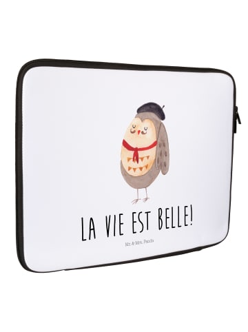 Mr. & Mrs. Panda Notebook Tasche Eule Frankreich mit Spruch in Weiß