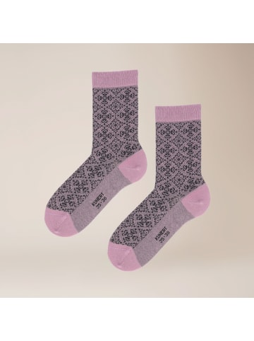 Kunert Socken Allover Flower Blumenmuster in smoked mauve