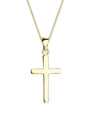 Elli Halskette 375 Gelbgold Kreuz in Gold