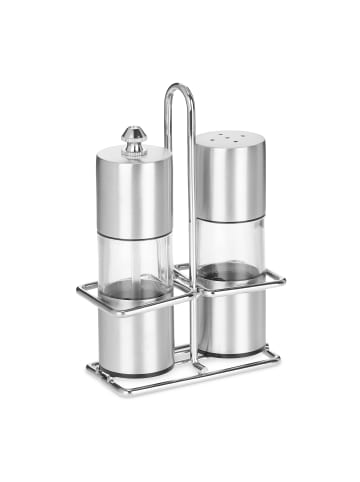 relaxdays 2x Gewürzstreuer in Silber/ Transparent