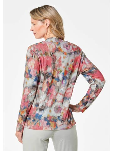 GOLDNER Kurzgröße:  Langarmshirt mit Stehkragen, Jersey in bunt / gemustert