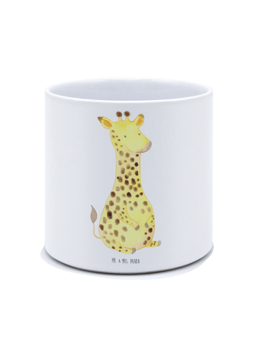 Mr. & Mrs. Panda Großer Blumenkübel Giraffe Zufrieden ohne Spruch in Weiß