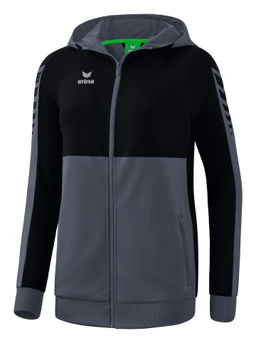 erima Six Wings Trainingsjacke mit Kapuze in slate grey/schwarz