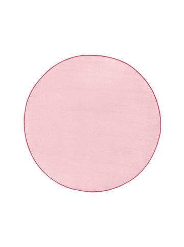 Hanse Home Runder Teppich Uni Fancy rund rosa