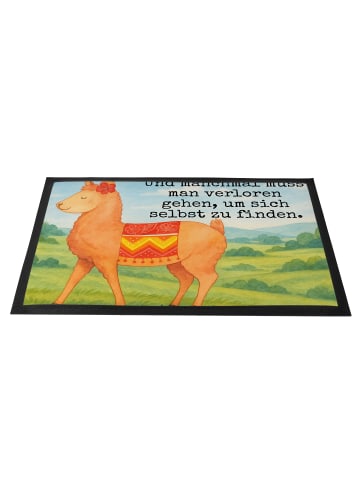 Mr. & Mrs. Panda fußmatte Alpaka Stolz Design mit Spruch in Weiß