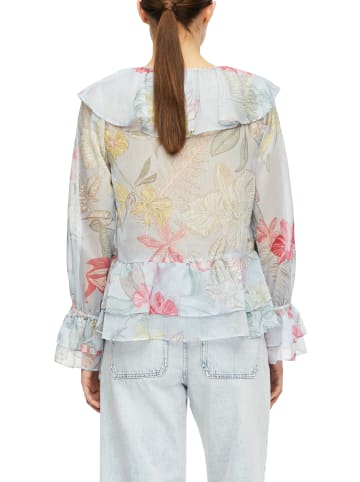 comma Bluse in hellblau mehrfarbig