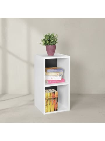 KADIMA DESIGN Regal Kompakt | 2 Fächer, Sonoma, Melaminharz-Oberfläche in Schwarz