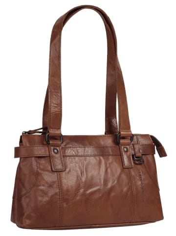 SPIKES & SPARROW Handtasche echt Leder in cognac