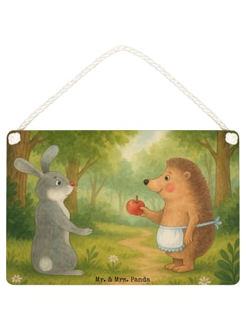 Mr. & Mrs. Panda Deko Schild Hase Igel Design ohne Spruch in Weiß