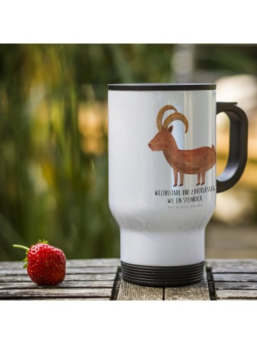 Mr. & Mrs. Panda thermosbecher Sternzeichen Steinbock mit Spruch in Weiß