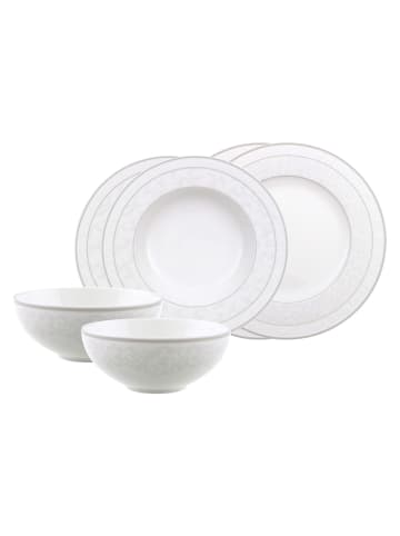 Villeroy & Boch 6er Set Basic-Set Gray Pearl in weiß
