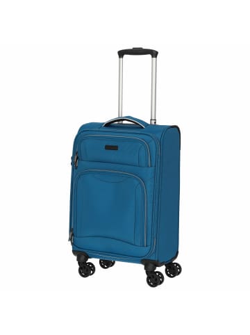 D&N Travel Line 9204 - 4-Rollen-Kabinentrolley S 55 cm (schwarz) in blau