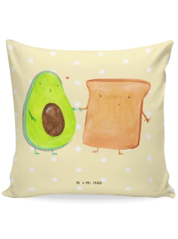 Mr. & Mrs. Panda Deko Kissen Avocado Toast ohne Spruch in Gelb Pastell
