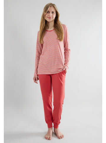 Götzburg Pyjama Josselin in rot-mittel-Ringel