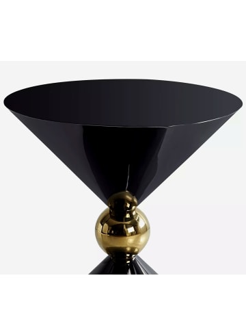 Feldmann-Wohnen Couchtisch Mira schwarz Hochglanz / gold 50 / 50 / 56cm