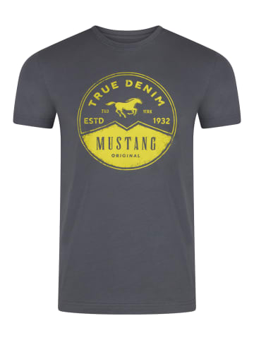 Mustang T-Shirt Basic Print Tee in Grau