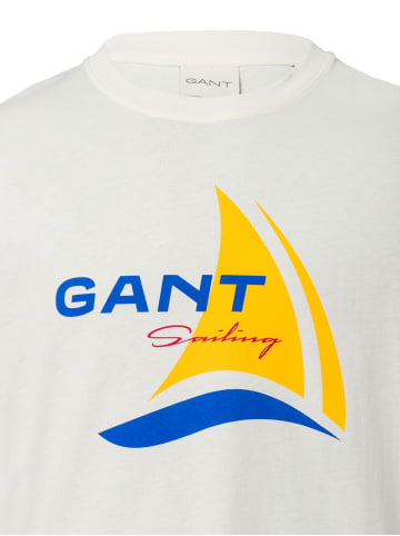 Gant T-Shirt in ecru blau