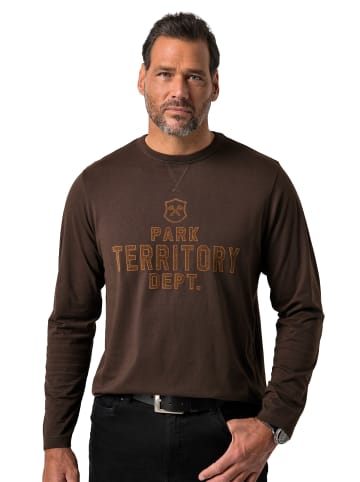 JP1880 Kurzarm T-Shirt in dunkelbraun
