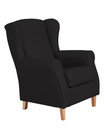 58 aufm Kessel OHRENSESSEL Karlen Bezug Kunstleder Buche natur / schwarz