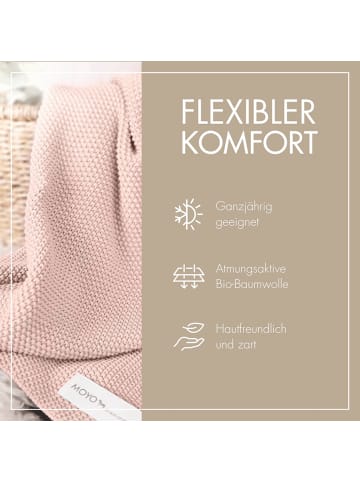 Räuberella Babydecke Reiskorn-Struktur "geruhsamer Rosentau" in Rosa - 75x100 cm