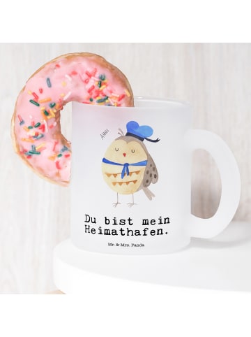 Mr. & Mrs. Panda Kaffeetasse Eule Matrose mit Spruch in Transparent