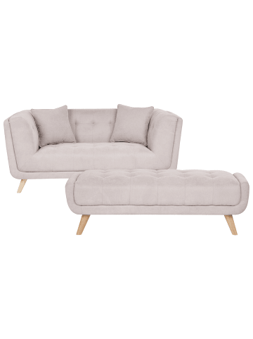 Beliani 2-Sitzer Sofa HABO in Beige/Braun - (W) 176 x (H) 78 x (L) 72 cm