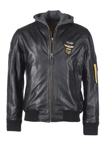 TOP GUN Lederjacke TGJ1004 in schwarz