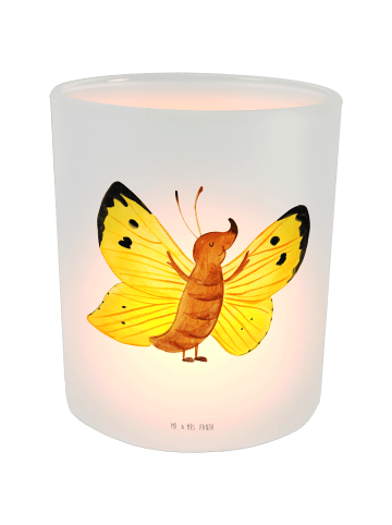 Mr. & Mrs. Panda glas teelichthalter Schmetterling Zitronenfalte... in Transparent