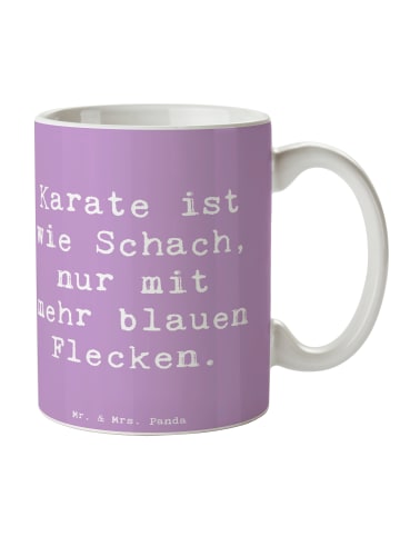 Mr. & Mrs. Panda Kaffeetasse Spruch Karate Schach mit Spruch in Lavendeltraum