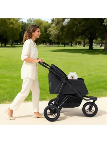 COSTWAY Hundewagen klappbar bis 25 kg in Schwarz