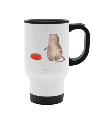 Mr. & Mrs. Panda thermosbecher Katze Fressen ohne Spruch in Weiß
