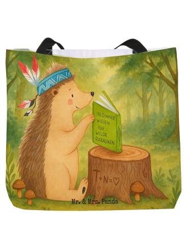 Mr. & Mrs. Panda Tasche Igel Federschmuck Design ohne Spruch in Weiß