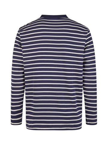 Wind Sportswear Longsleeve gestreift mit Knopfleiste in navy-weiß