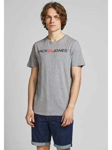 Jack & Jones JJECORP LOGO Print Kurzarm 2-er Stück Pack T-Shirt in Grau-2