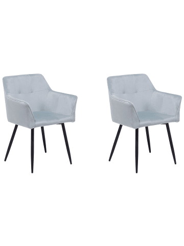 Beliani 2er-Set Esszimmerstuhl JASMIN in Grau/Schwarz