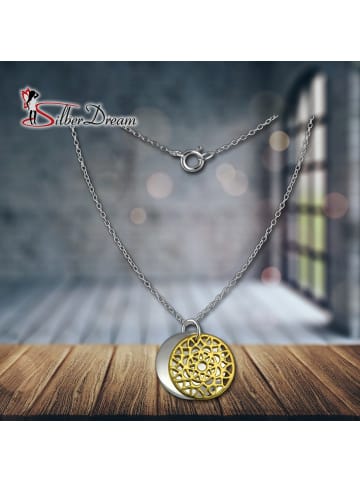 SilberDream 925 Silber vergoldet (Rosegold 585) Damen SilberDream Kette Plakette  ca. 45cm