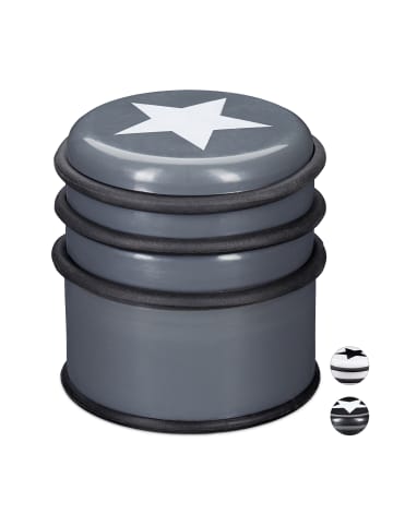 relaxdays 10x Türstopper in Dunkelgrau - Ø 8 cm