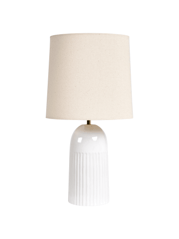 Beliani Tischleuchten SALIENTE in Weiß/Beige - (W) 26 x (H) 50 x (L) 26 cm