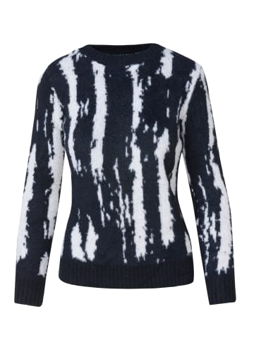 KOROSHI Ladies' jacquard knit bicolor sweater in SCHWARZ