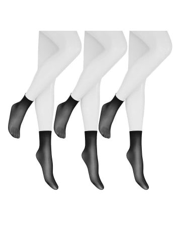 Hudson Socken Simply 20 3-Pack Rollrand in Black