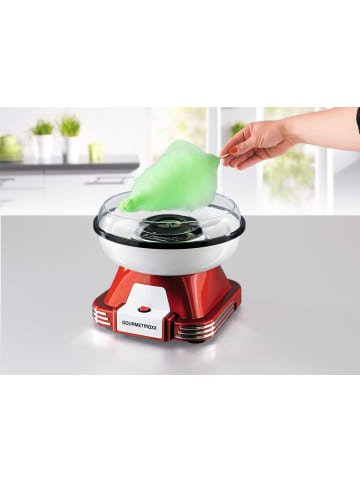 Gourmet Maxx Zuckerwatte-Maschine 500W rot/weiß  Weiß