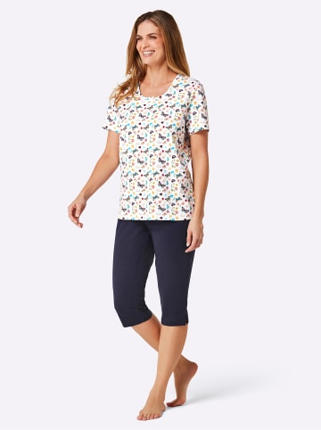 WITT WEIDEN Capri-Anzüge in weiß-bedruckt + papaya