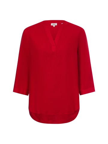 s.Oliver Tunikabluse mit Leinen-Anteil in rot