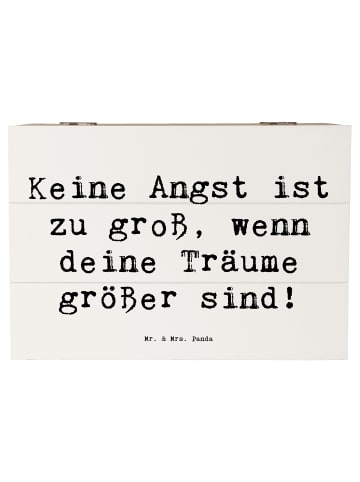 Mr. & Mrs. Panda Truhe Spruch Angst überwinden mit Spruch in Weiß