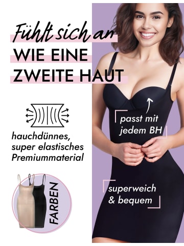 Skin Wrap Shapewear Torsettekleid in Schwarz