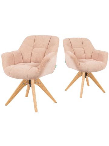 DUBI Möbel 2er-Set: Drehstuhl Mika-Nele in Rosa - (B)65 x (H)81 x  (T)66 cm