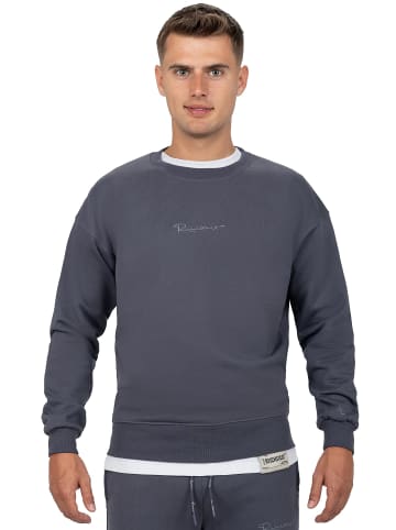 Reichstadt Herren Regular Fit Pullover Logo-Stitching in Anthracite