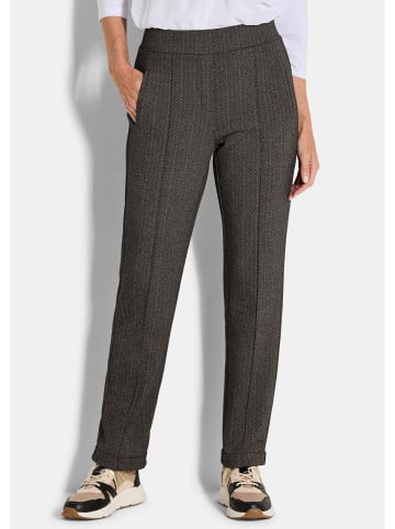 GOLDNER Businesshose CARLA mit Fischgrätmuster in stein