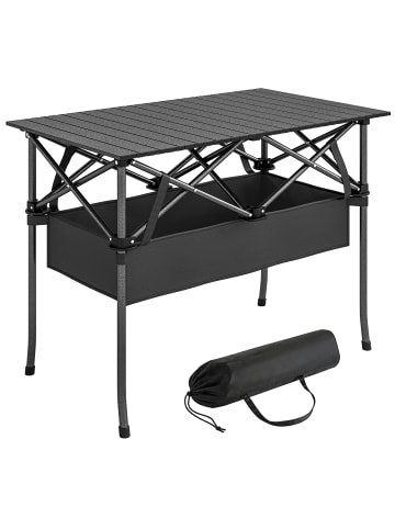 Outsunny Campingtisch,93cm x 55cm x 68cm,Schwarz