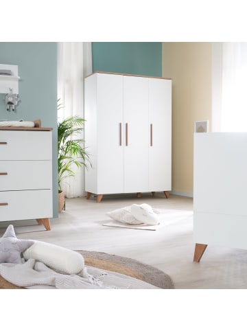 roba Set Ole 3-tlg. Weiß/Eiche mit Bett, Kommode & Kleiderschrank